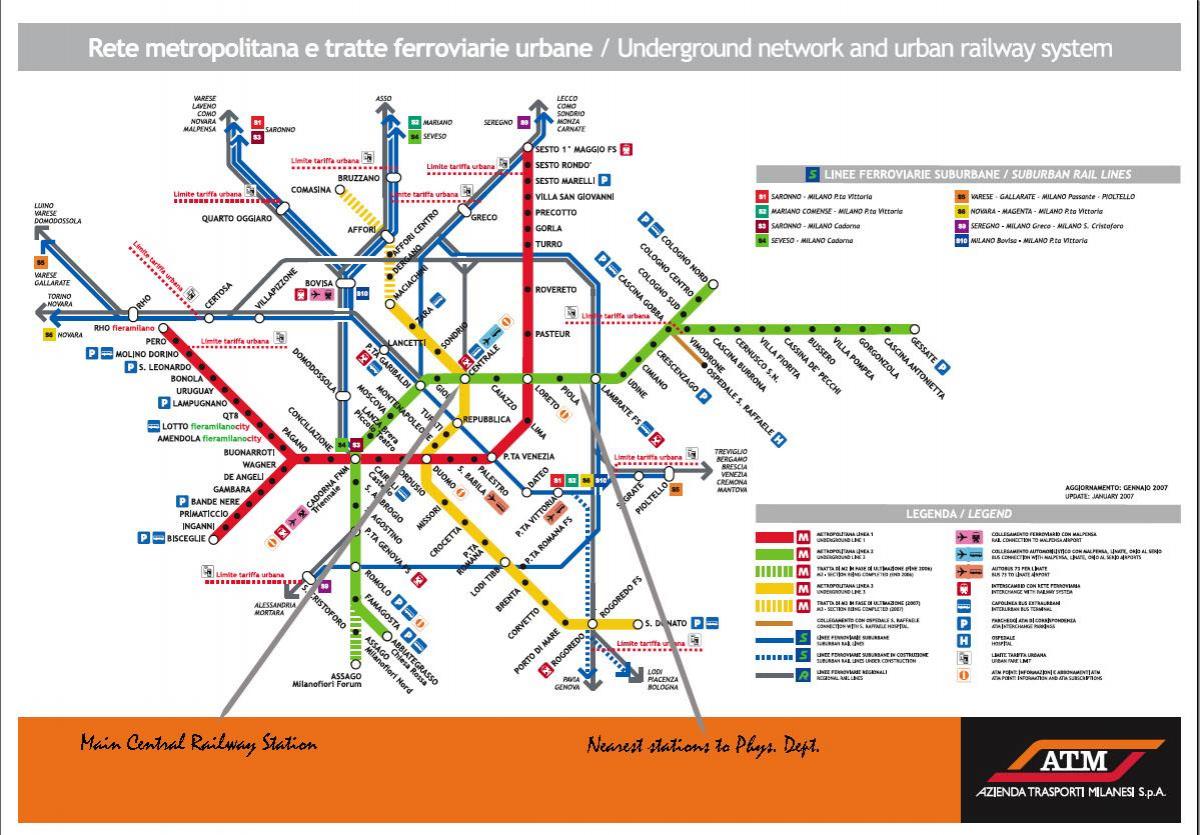 mapa de milán centrale tren a estación de