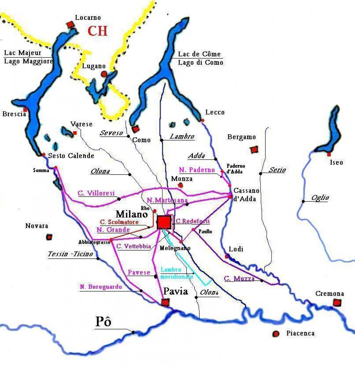 mapa de milán navigli provincia