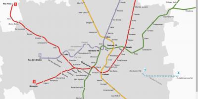 Mapa de atm milano tranvía