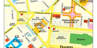 Milán zona comercial mapa