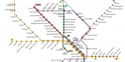 Milán tren suburbano mapa