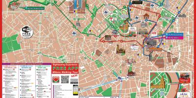 Milán hop on hop off mapa da ruta