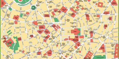 Mapa da cidade de milán, italia