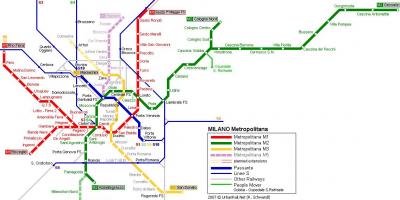 Milán mapa metro de 2016