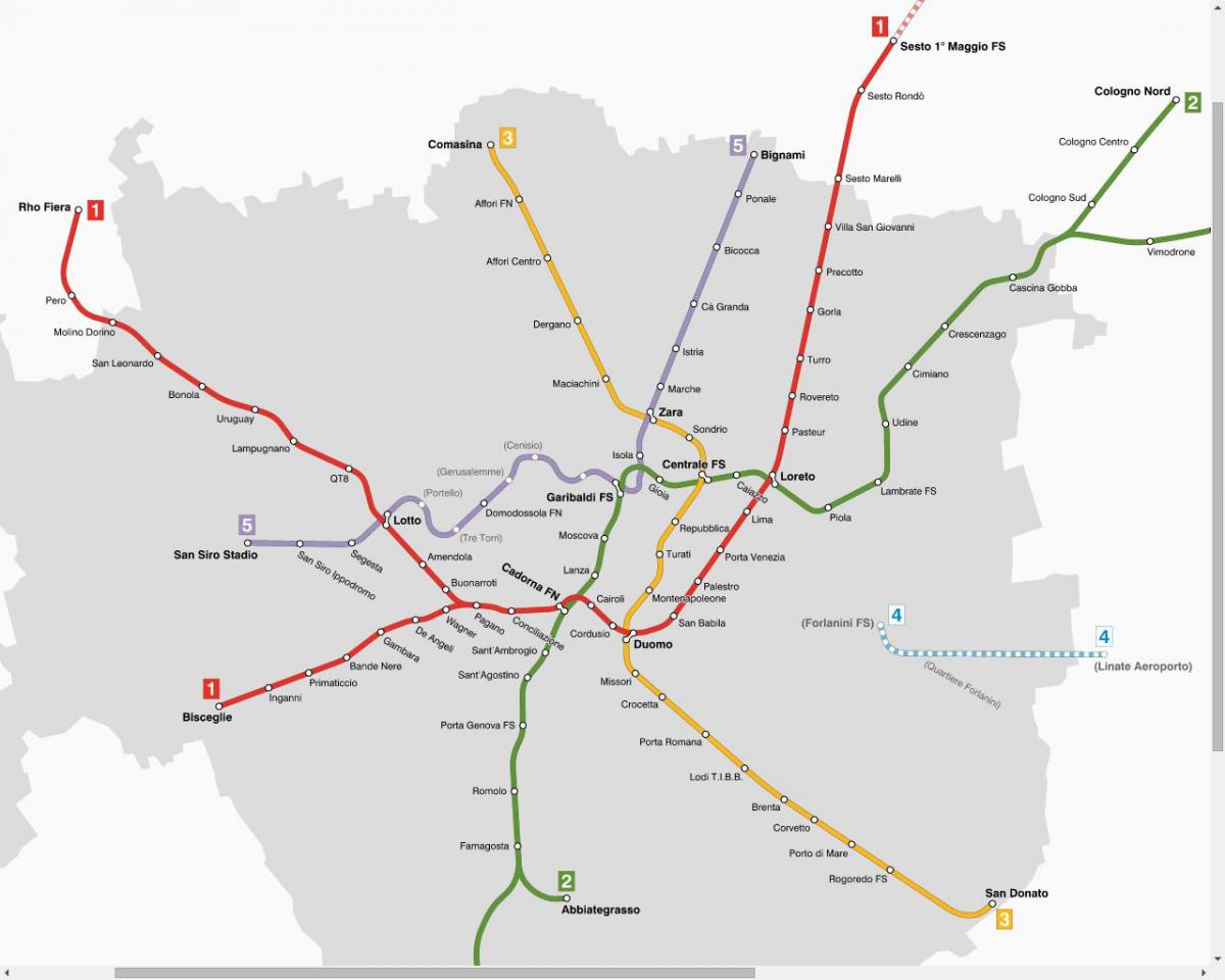 mapa de atm milano tranvía