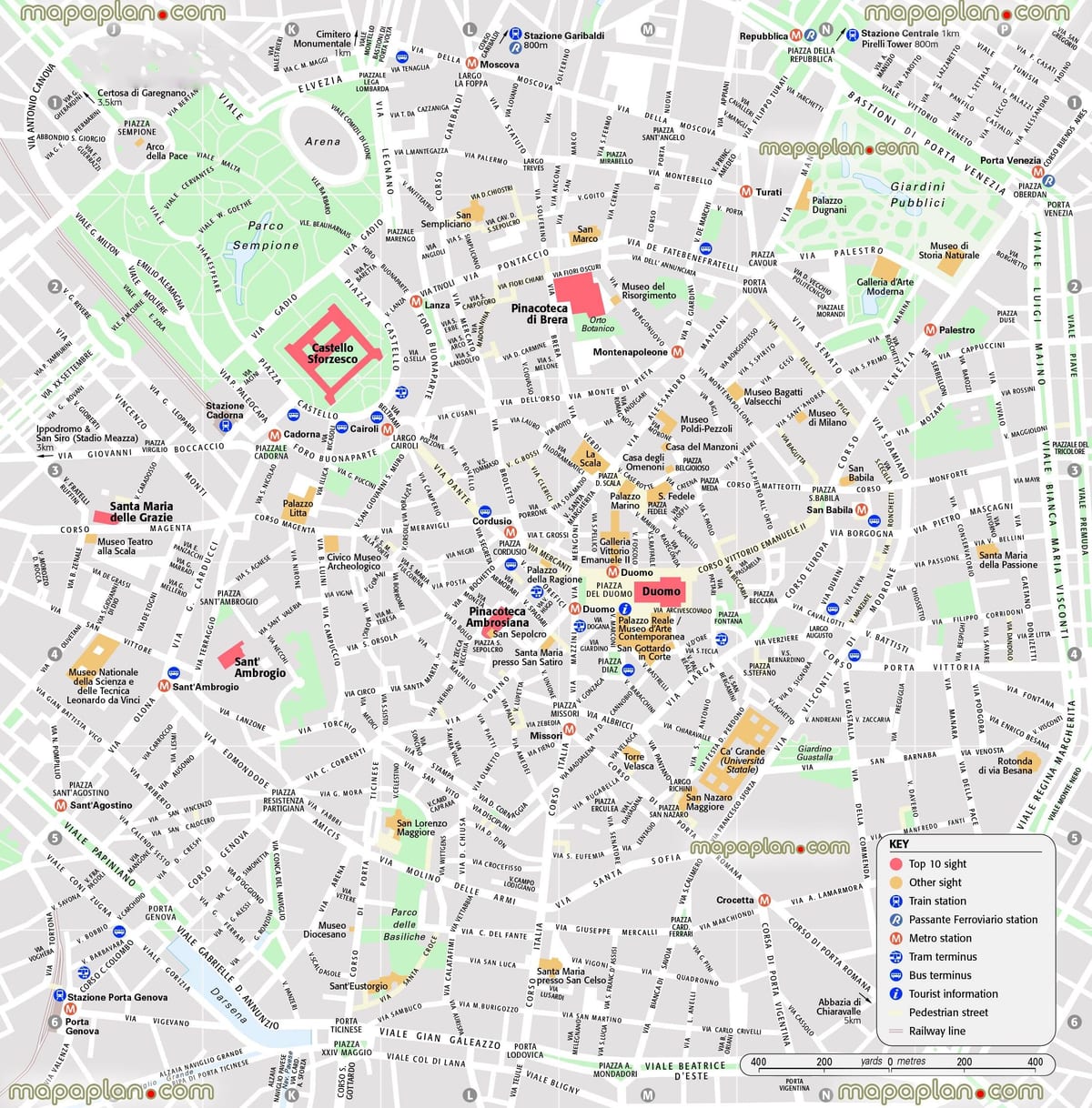 mapa da rexión central de milán, italia