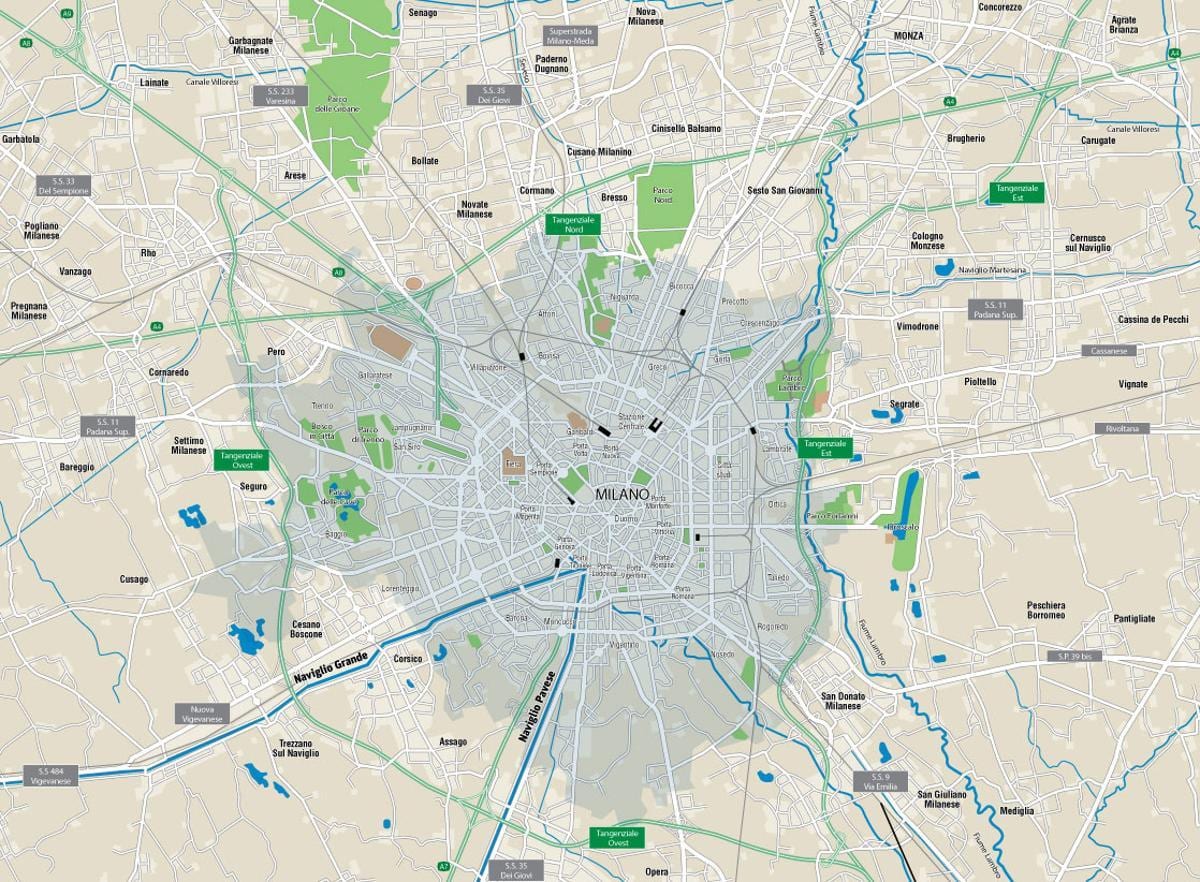 mapa de milán canles 