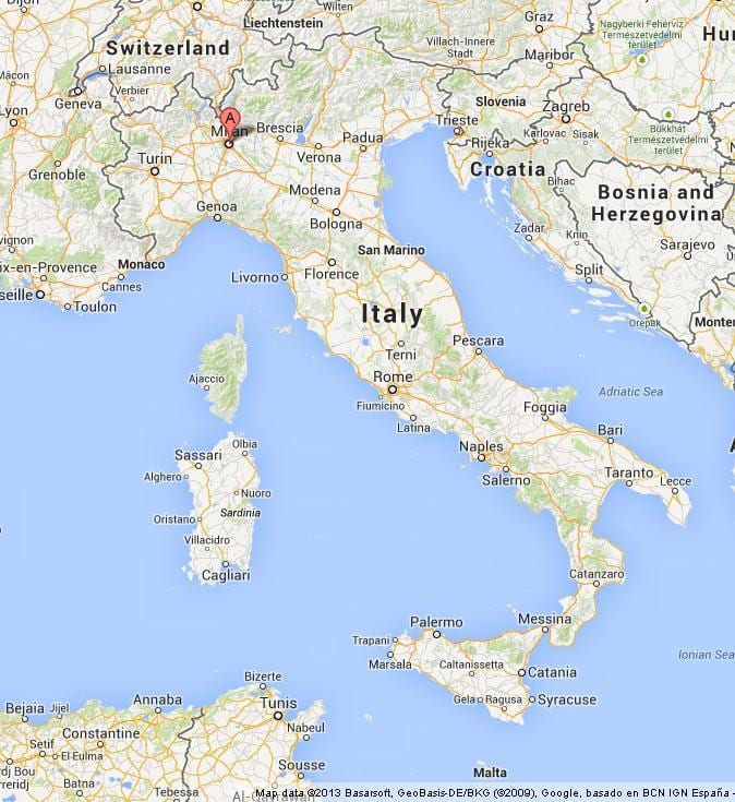 milano en mapa