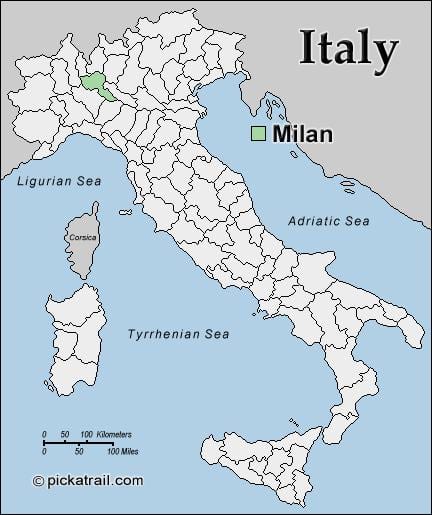 mapa de milán mapa de europa