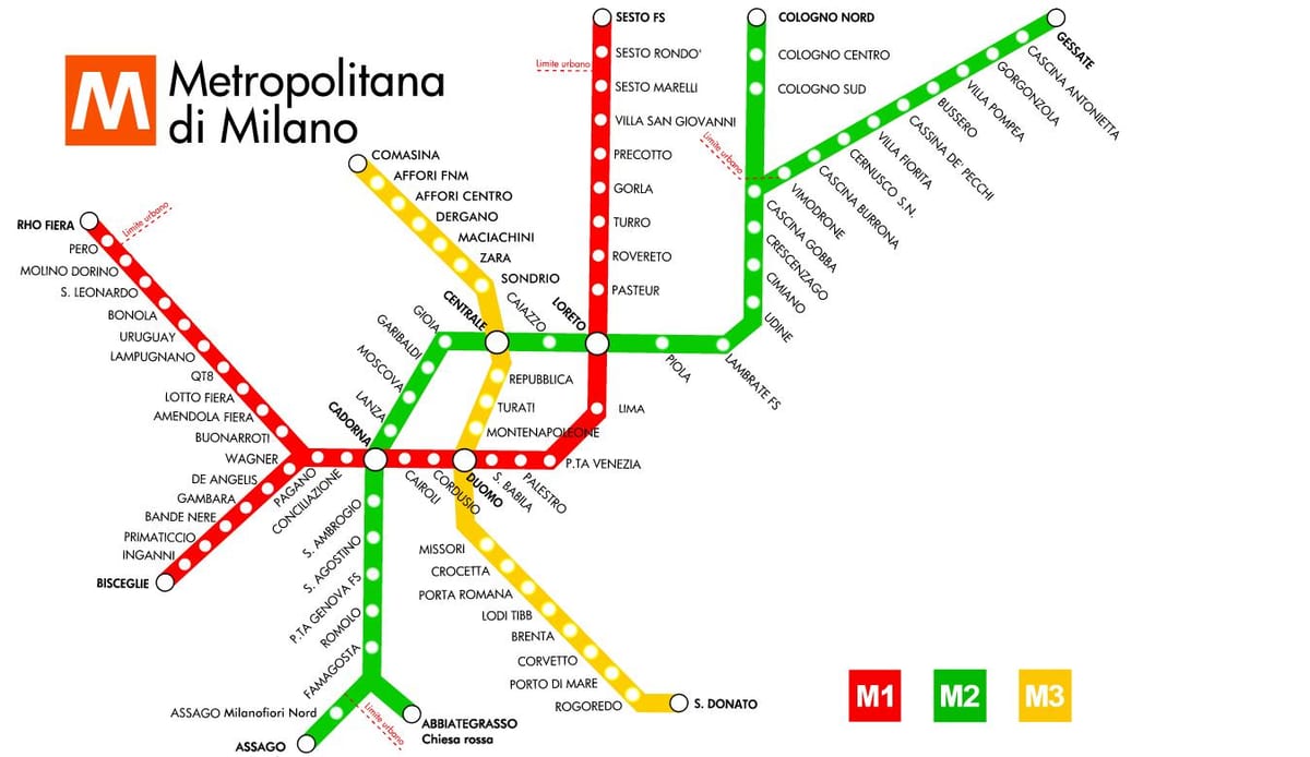 mapa metro milano