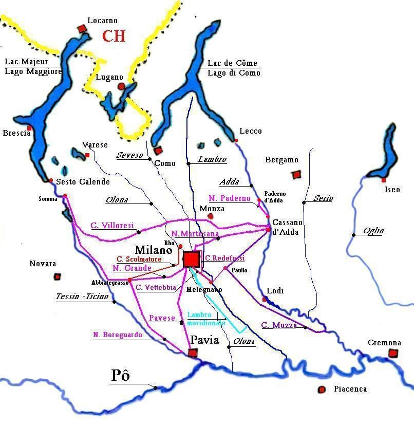 mapa de milán navigli provincia