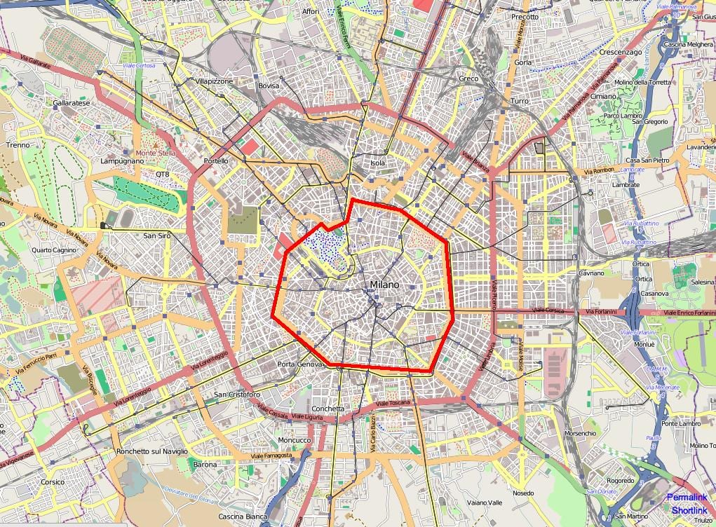 milán zona c mapa