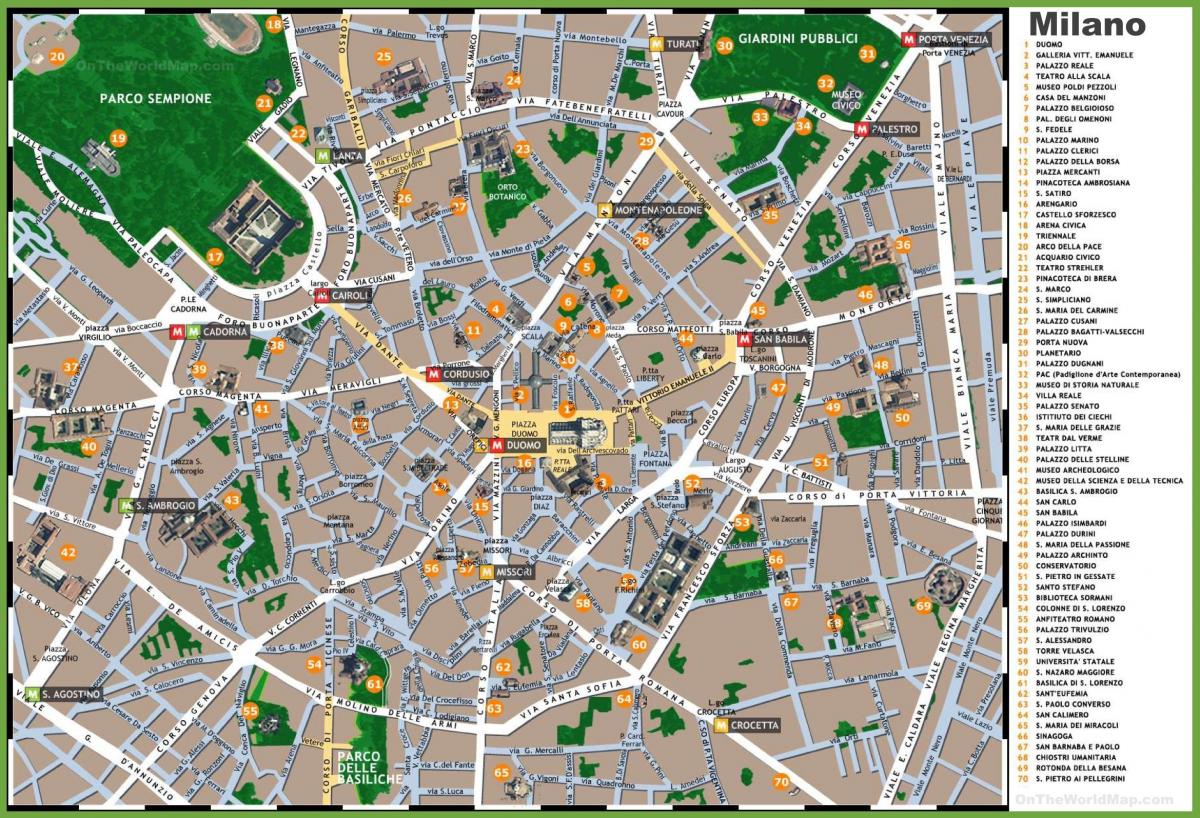 milán turismo mapa