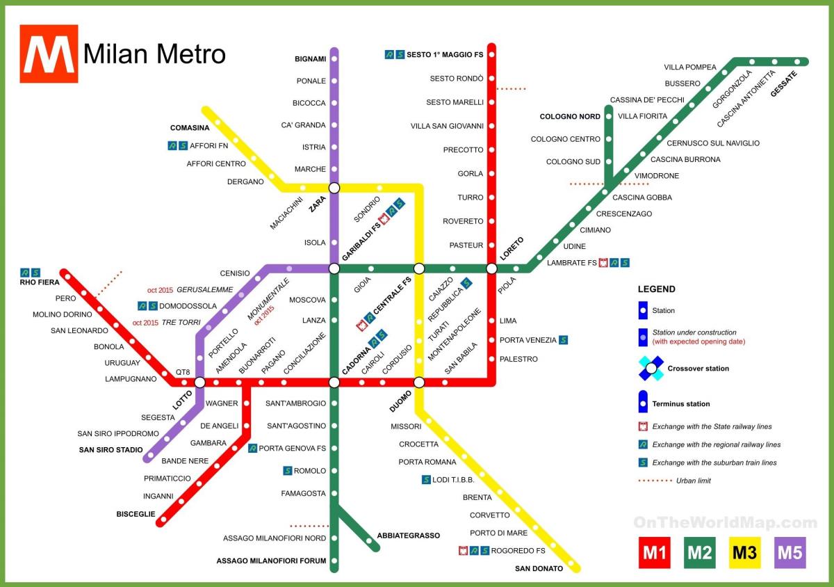 metro a milano mapa