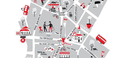 Mapa de brera, provincia de milán