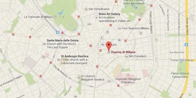 Mapa de catedral de milán 