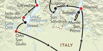 Mapa de milán lagos
