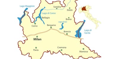 Mapa de milán lombardía