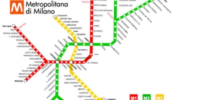 Mapa metro milano