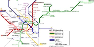 Milán mapa metro de 2016